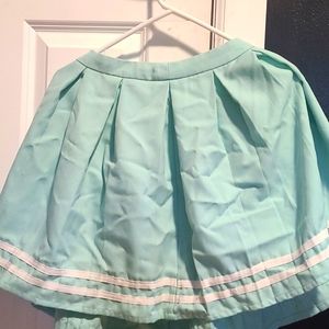 Blue Pleated Skirt